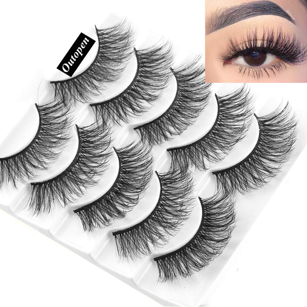 outopen 3D Mink False Eyelashes, Q1, 5 Count