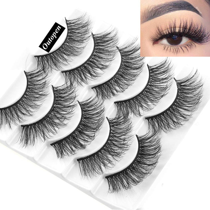 outopen 3D Mink False Eyelashes, Q1, 5 Count