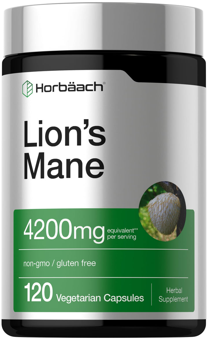 Horbäach Lions Mane Mushroom Extract, 120 Count