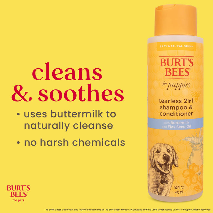 Burt's Bees Puppy 2 in 1 Shampoo and Conditioner, 16 oz