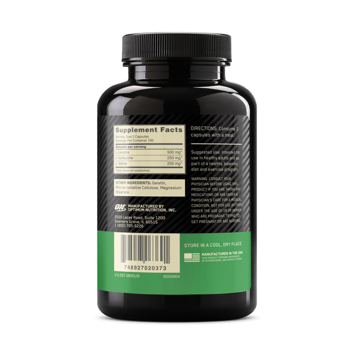 Optimum Nutrition BCAA Capsules, 1000 mg, 200 Count