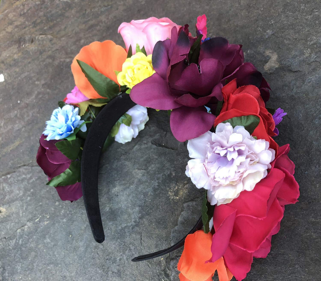 DreamLily Frida Kahlo Flower Crown Headband, Mexican Crown, M