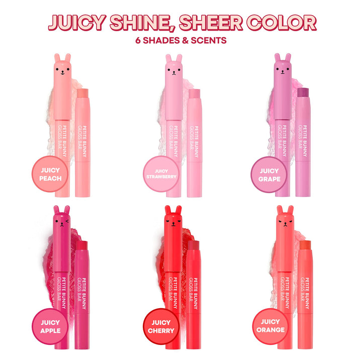 TONYMOLY Petite Bunny Gloss Bar Lip Gloss, No. 04 Juicy Cherry, 2 g