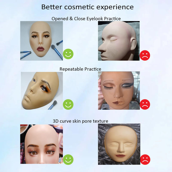 getpuchra Makeup Practice Face Board, Silicone Mannequin