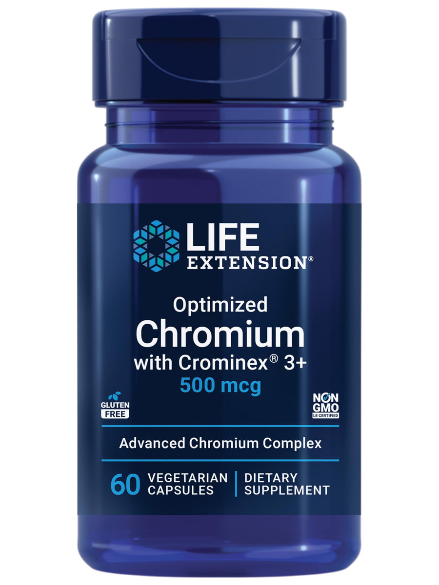 Life Extension Optimized Chromium with Crominex 3+, 500 mcg, 60 Count