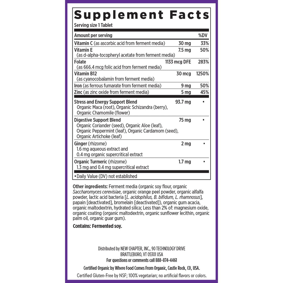 New Chapter Iron Supplement, Whole-Food Fermented, 60 Count