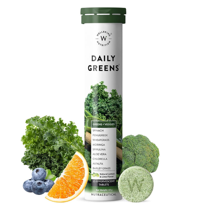 Wellbeing Nutrition Daily Greens Effervescent Tablets, 15 Count
