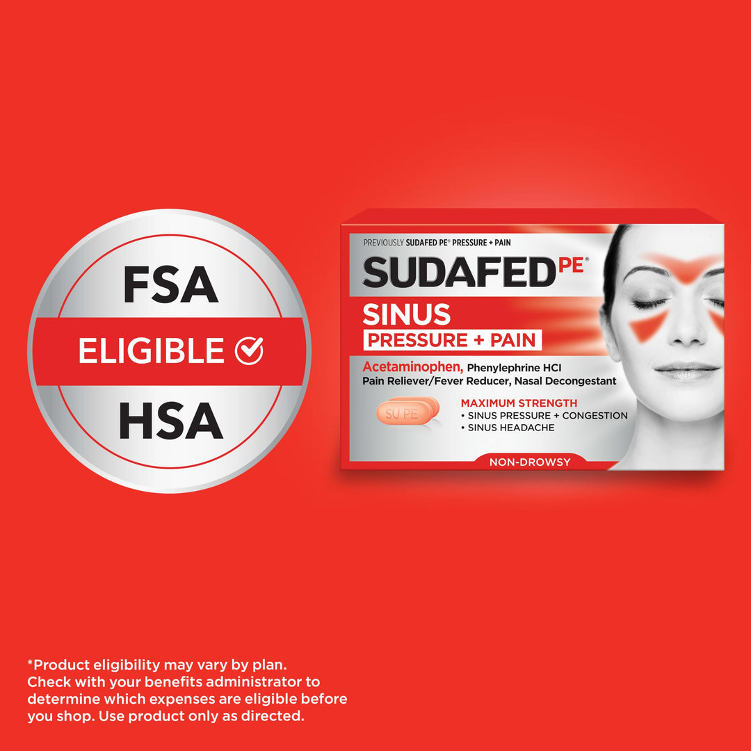 Sudafed PE Sinus Pressure Plus Pain Relief Maximum Strength, 24 Count