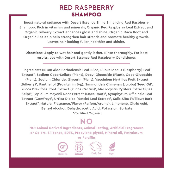 Desert Essence Red Raspberry Shampoo, 8 fl oz