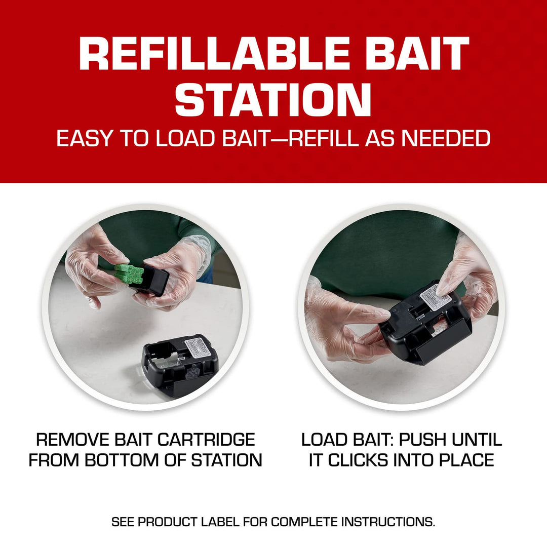 Tomcat Mouse Killer Child and Dog Resistant Refillable Station, 1 Station and 8 Bait Block Refills