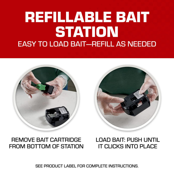Tomcat Mouse Killer Child and Dog Resistant Refillable Station, 1 Station and 8 Bait Block Refills