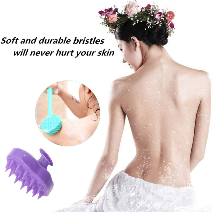 Cinlitek Silicone Back Scrubber And Scalp Massager Brush, 2 Count