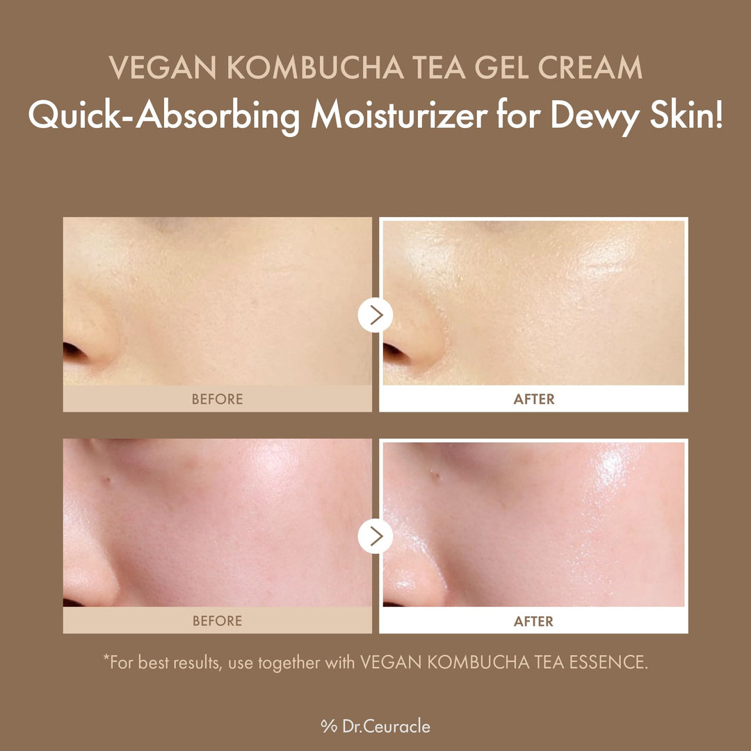 Dr. Ceuracle Vegan Kombucha Tea Gel Cream, Beige, 75 g