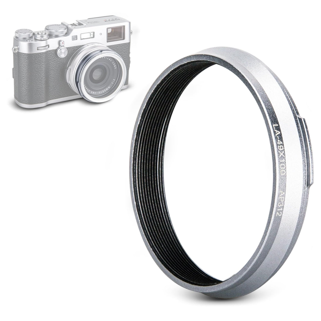 JJC AR-X100 Lens Filter Adapter Ring, Silver, 49mm