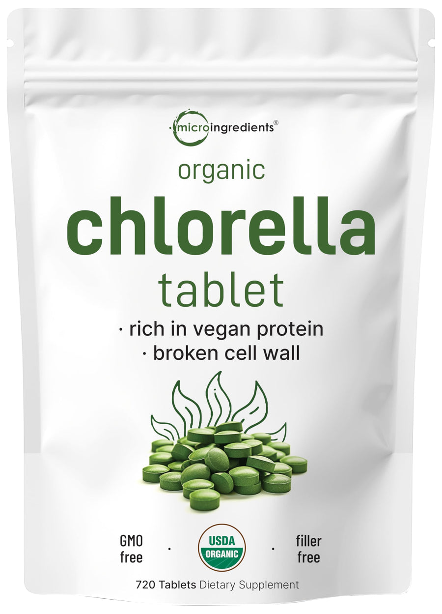 Micro Ingredients Organic Chlorella Tablets, 500 mg, 720 Count