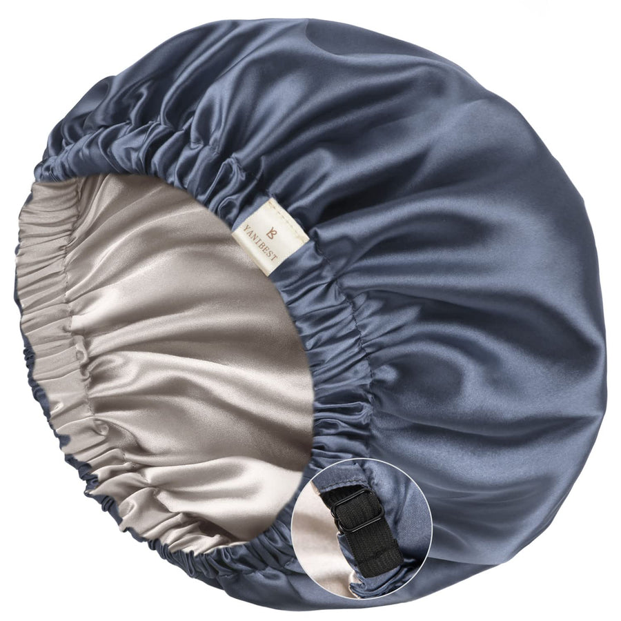 YANIBEST Silk Bonnet for Sleeping, Ash Blue, L