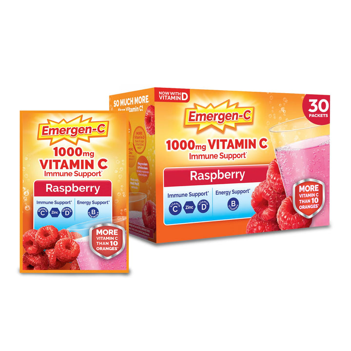 Emergen-C Raspberry, 30 Count, Pack of 2