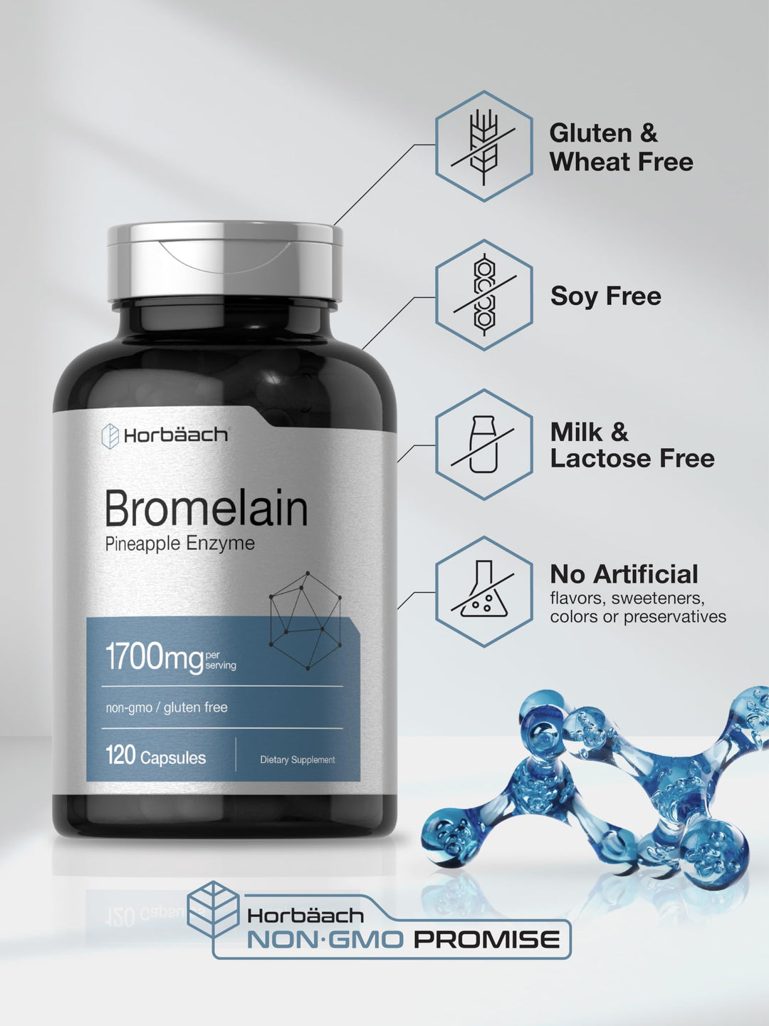 Horbäach Bromelain, 1700 mg, 120 Count