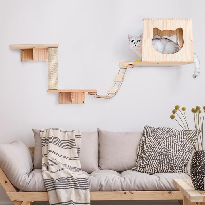 Yehnna Cat Wall Shelves and Perches Set, 5 Count