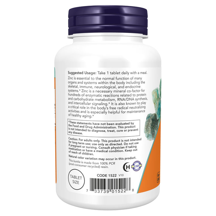 NOW Zinc Gluconate, 50 mg, 250 Count