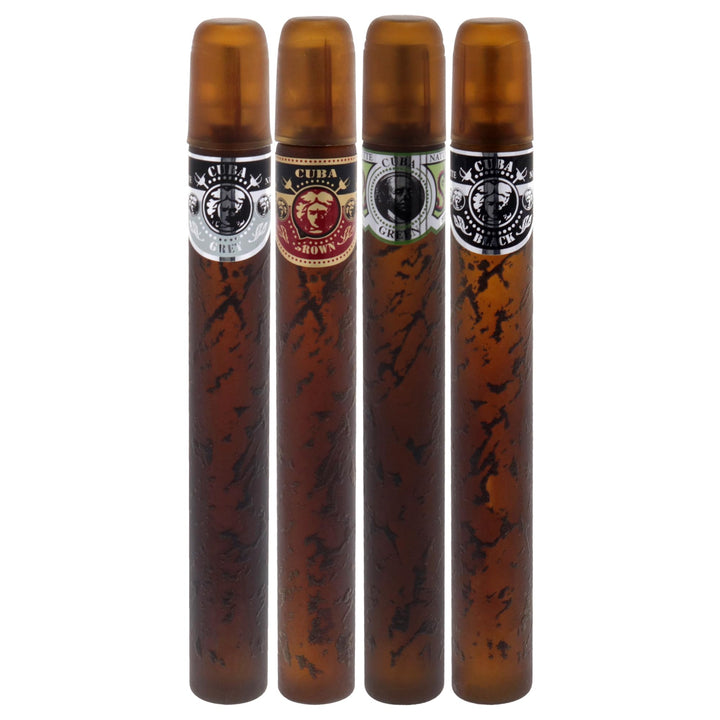 Cuba America 4-Piece Set, Black Brown Green Grey, 4 x 35 ml