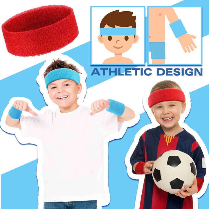 Hungdao Athletic Headband and Wristband Set, Bright Colors