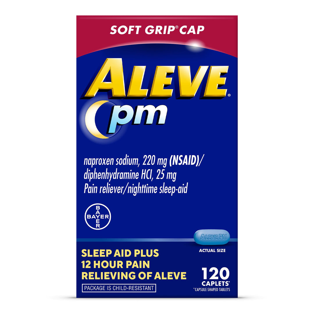 Aleve PM Sleep Aid Plus Pain Reliever Caplets, Nighttime, 120 Count