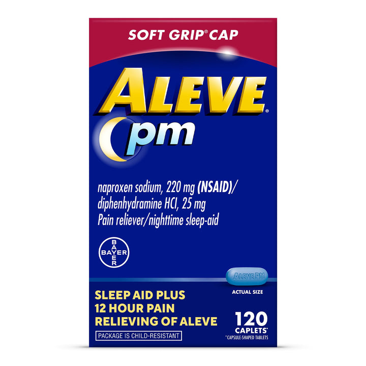 Aleve PM Sleep Aid Plus Pain Reliever Caplets, Nighttime, 120 Count