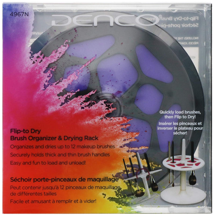 Denco Flip To Dry Brush Organizer And Drying Rack, Black
