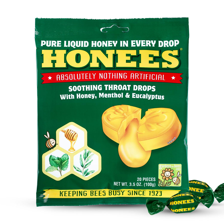 Honees Cough Drops, Original Honey Menthol, 20 Count
