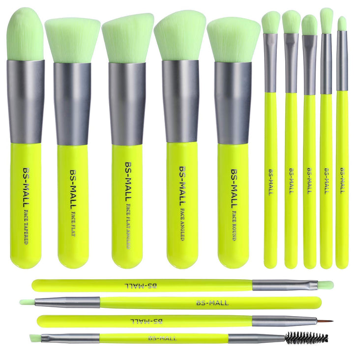 BS-MALL Makeup Brush Set, Green, 14 Count