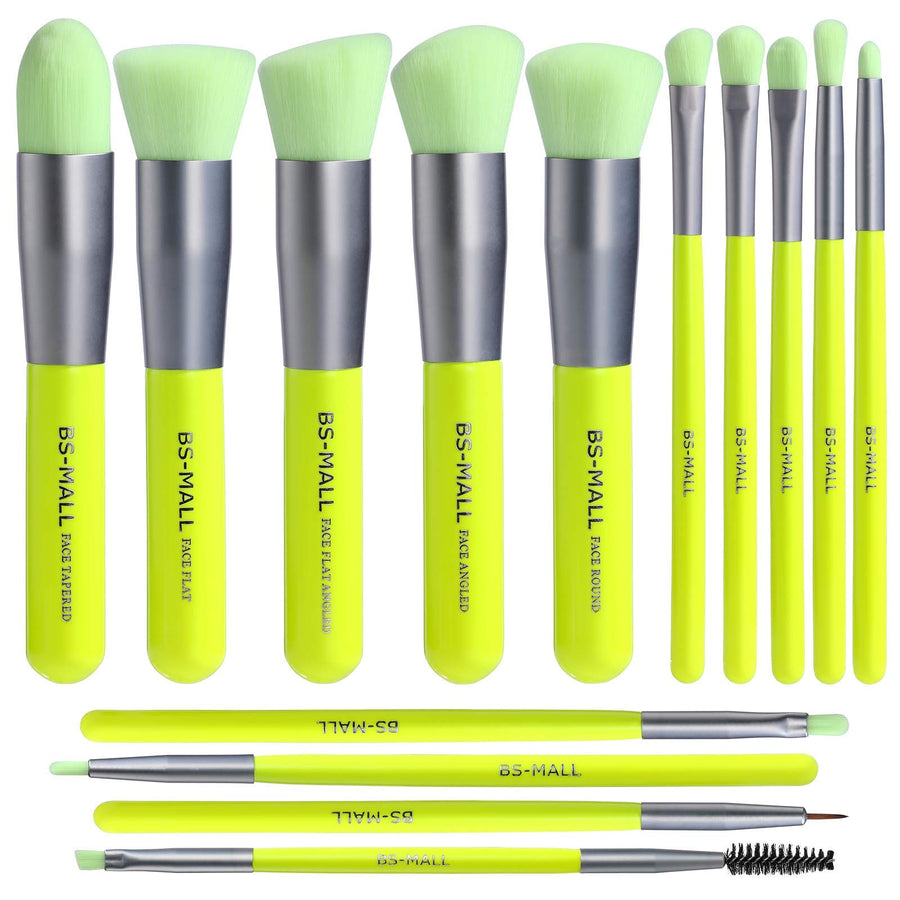 BS-MALL Makeup Brush Set, Green, 14 Count