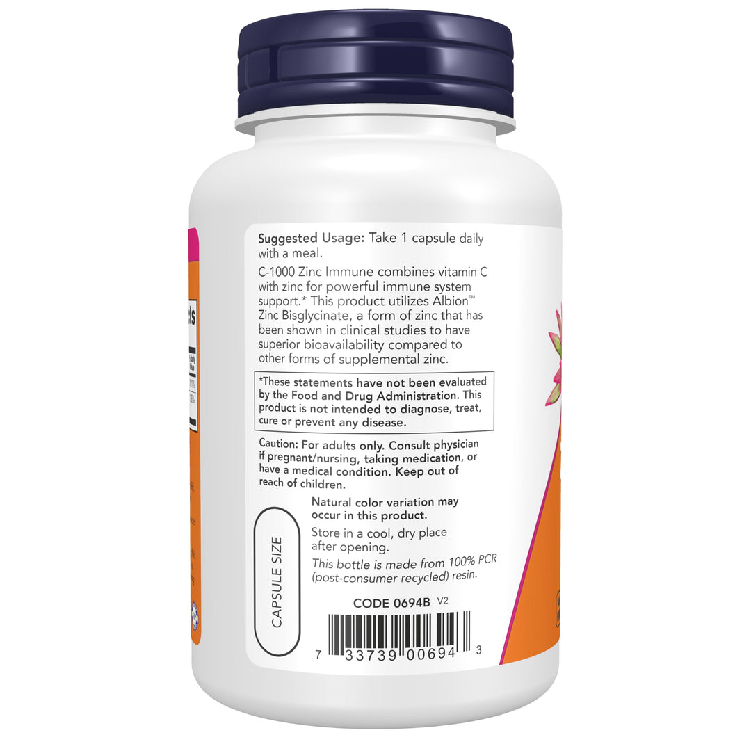NOW C-1000 & Zinc Immune, 90 Count