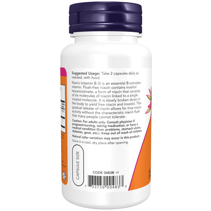 NOW Niacin Vitamin B-3 Flush-Free, 250 mg, 90 Count