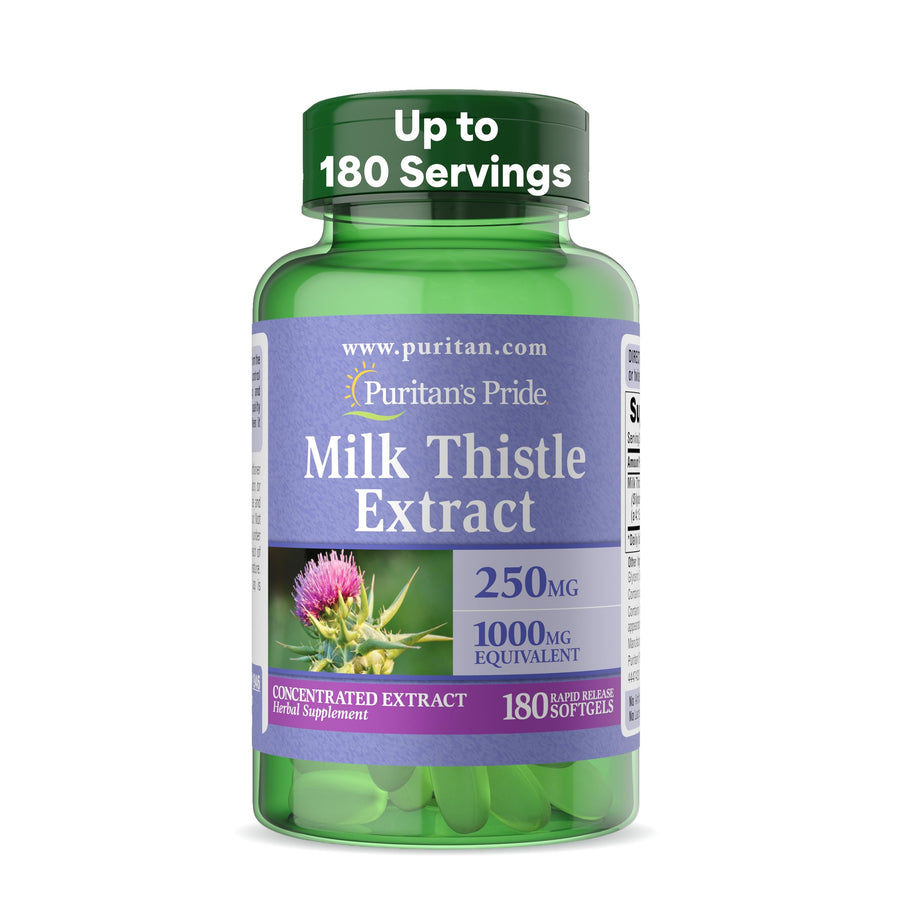 Puritan's Pride Milk Thistle 4:1 Extract, 1000 mg, 180 Count