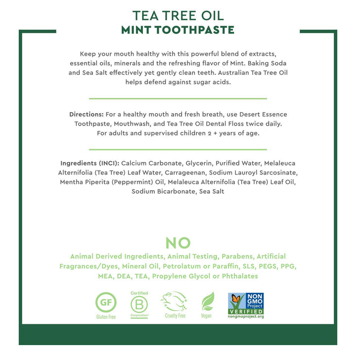 Desert Essence Tea Tree Oil Mint Toothpaste, 6.25 oz