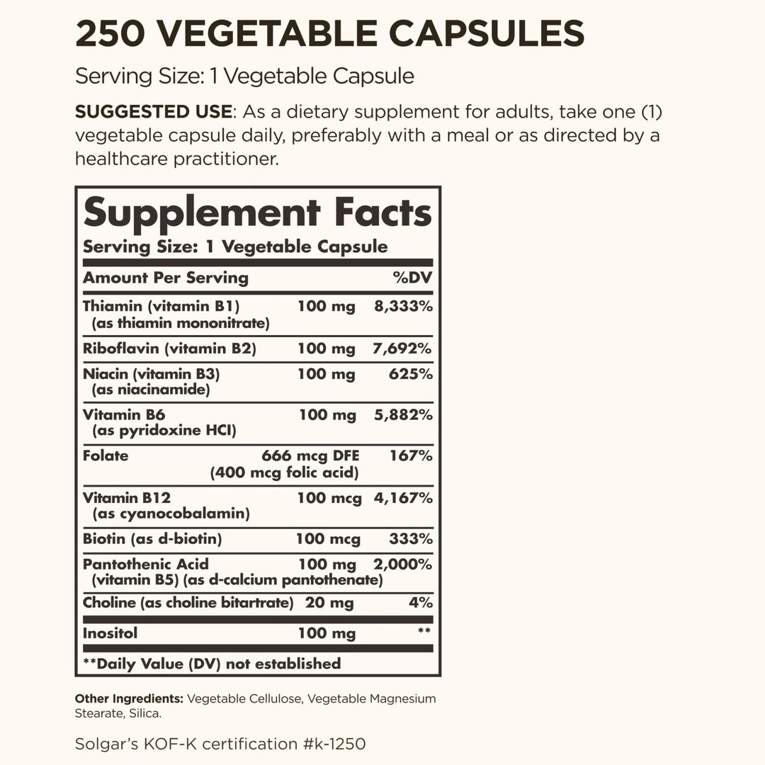 Solgar B-Complex 100 Vegetable Capsules