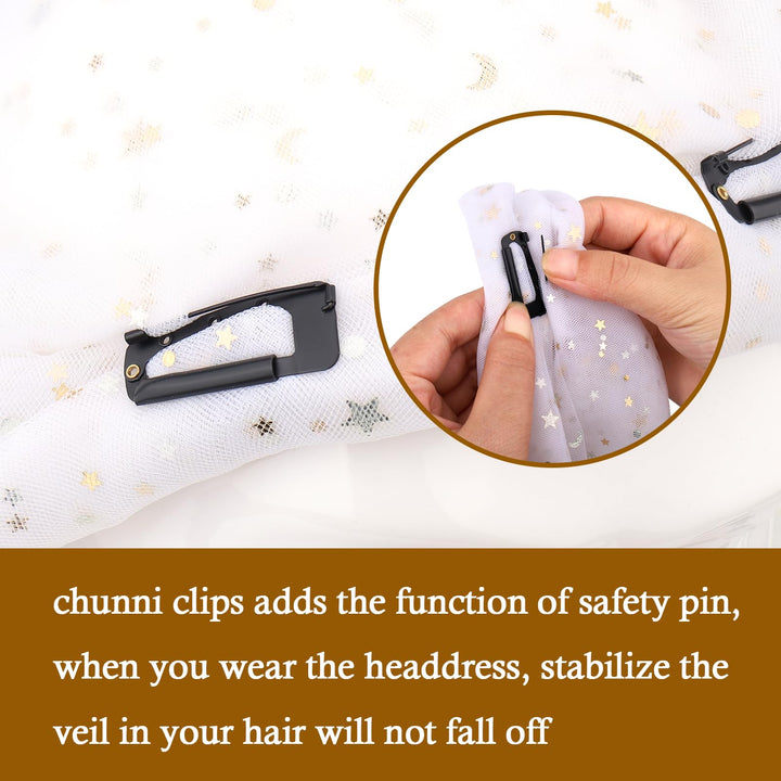 Vodolo Hair Clips, Black, 8 Count