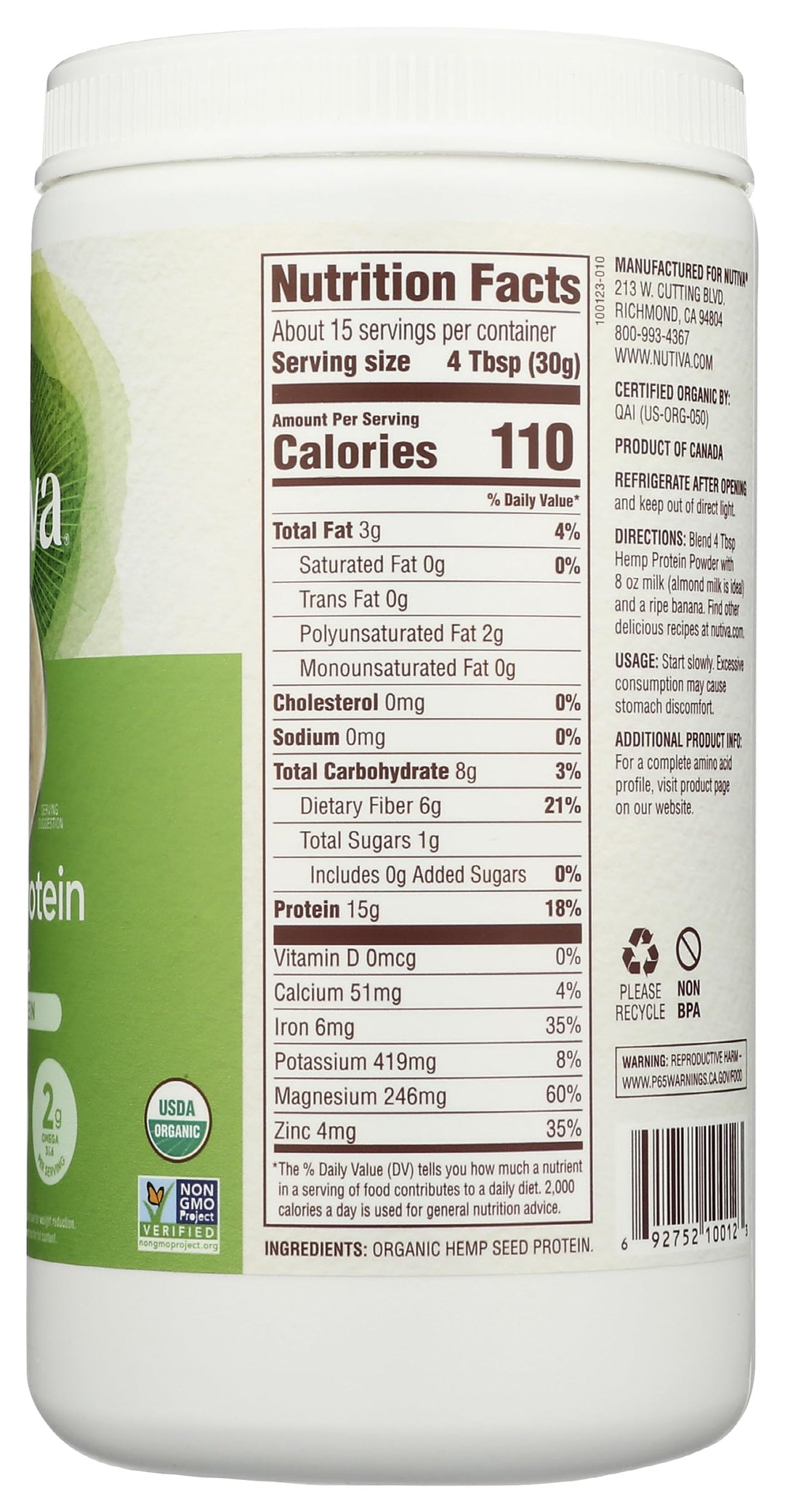 Nutiva Hemp Protein Powder