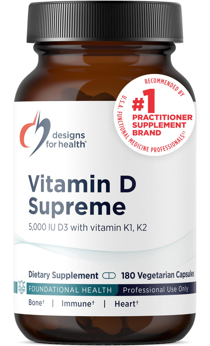 Vitamin D Supreme Vitamin D3 K2 Supplement, 5000 IU, 180 Count