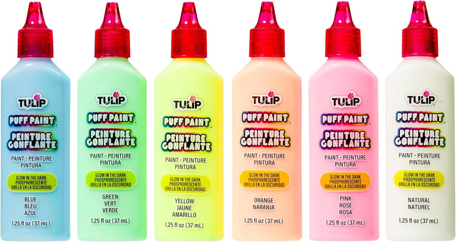 TULIP Dimensional Fabric Paint, Glow, 6 Count