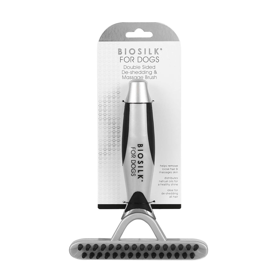 Biosilk Dog 2-in-1 De-Shedding Blade and Massage Brush