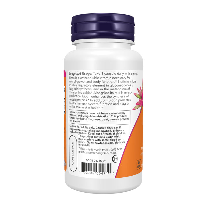 NOW Biotin 5000 mcg VCaps, 60 Count