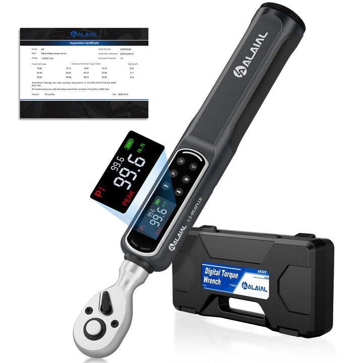 ALAIAL Digital Torque Wrench, 3/8 Drive, 1.5-99.6 ft lb
