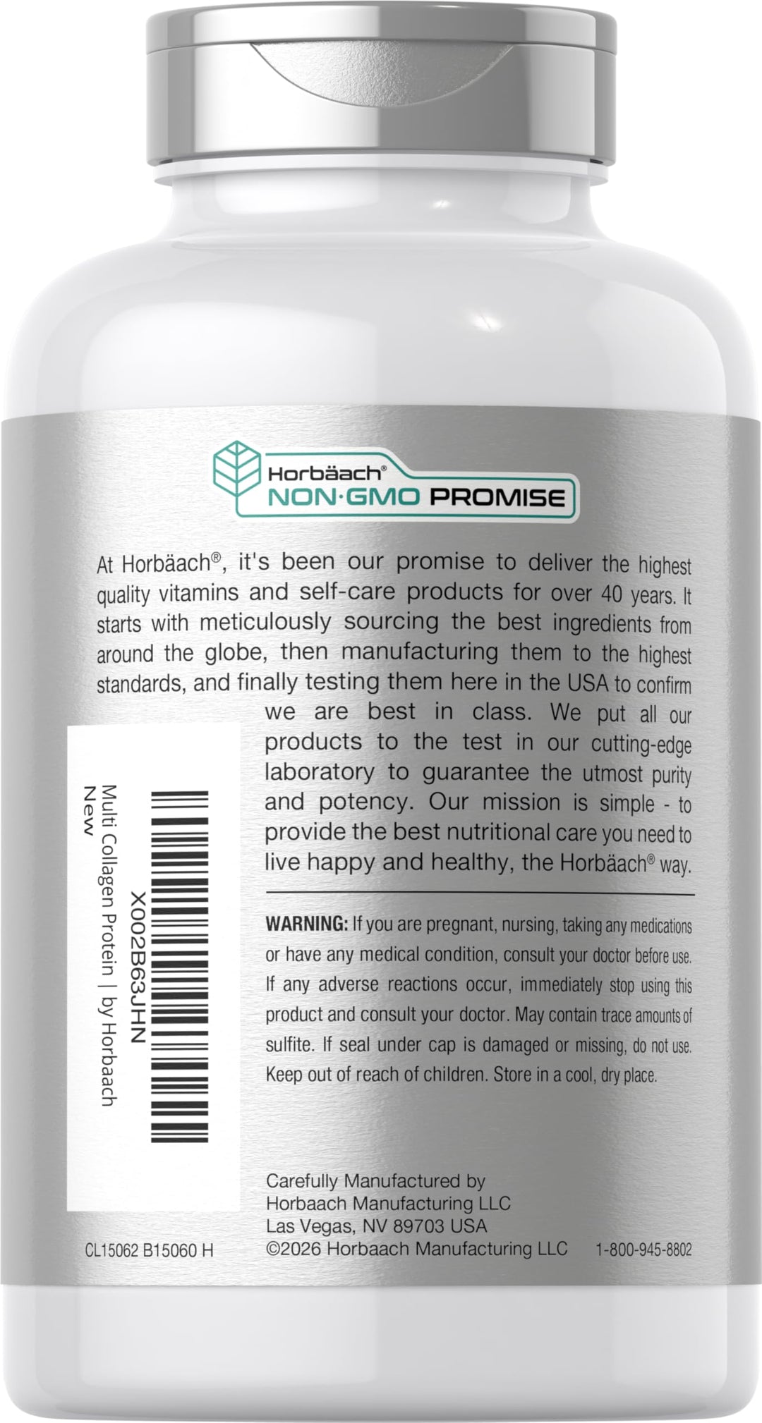 Horbäach Multi Collagen Protein, 2000 mg, 180 Count