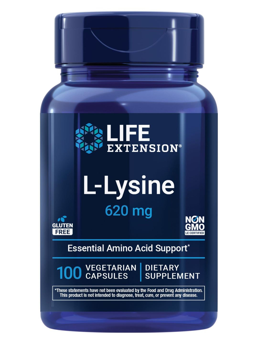 Life Extension L-Lysine, 620 mg, 100 Count