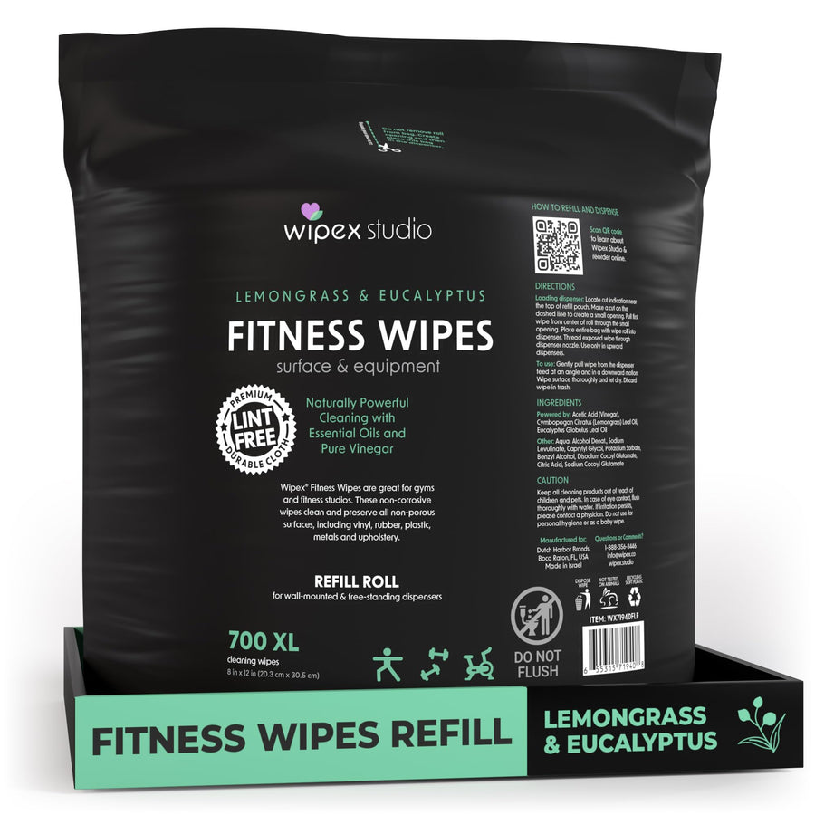 Wipex Gym Equipment Cleaning Wipes, Lemongrass, 700 Count