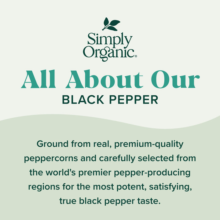 Simply Organic Pepper, Black Medium Grind, 2.31 oz