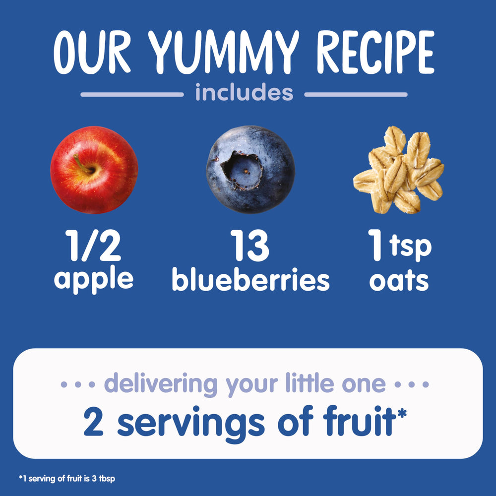 Happy Family Organic Baby Food, Apples Blueberries and Oats, 113 g