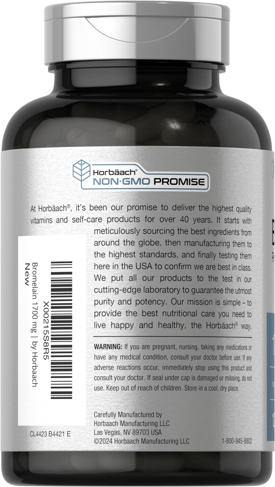 Horbäach Bromelain, 1700 mg, 120 Count